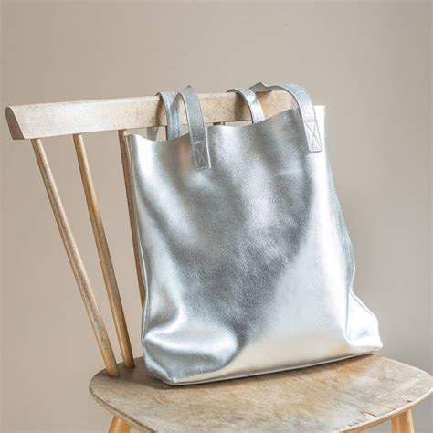 metallic tote bag